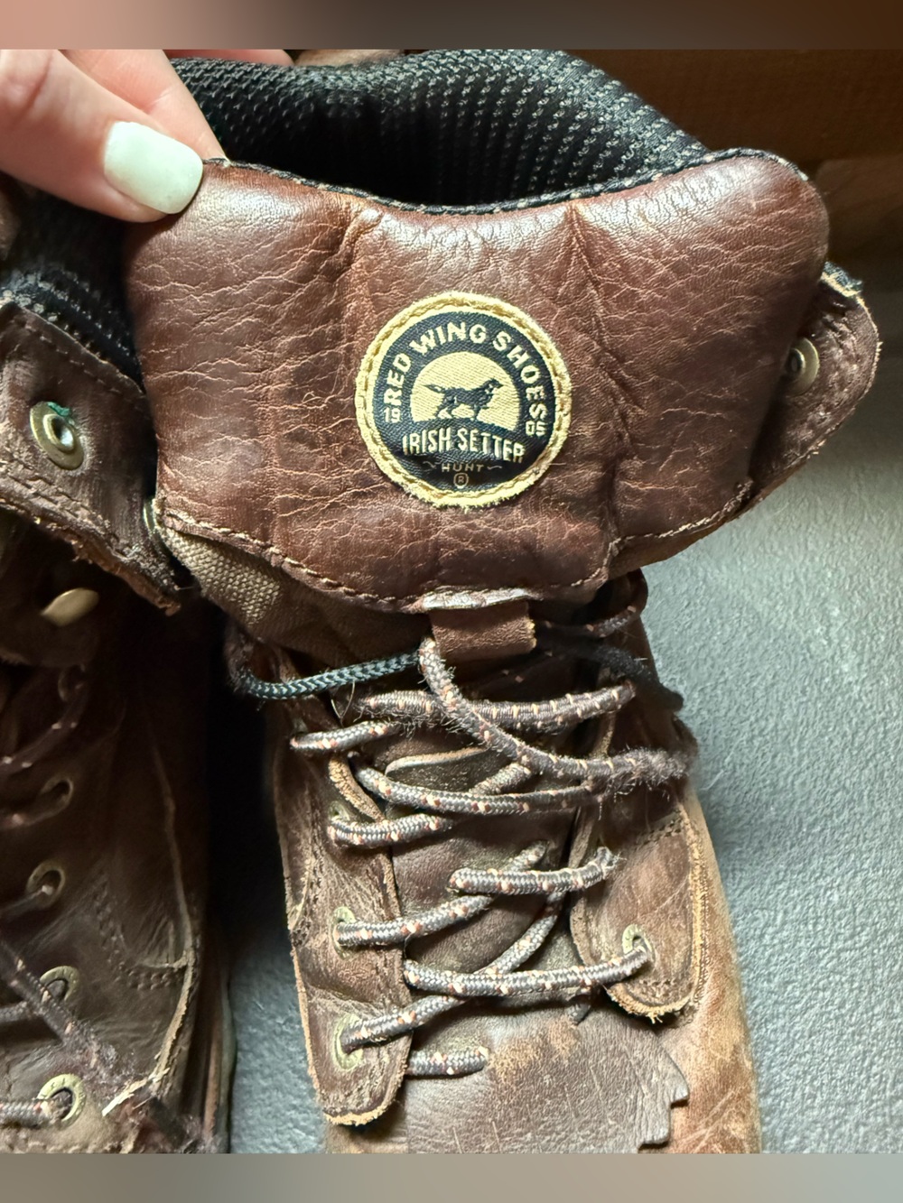 Red Wing Shoes Brown Leather Work Boots View 3
